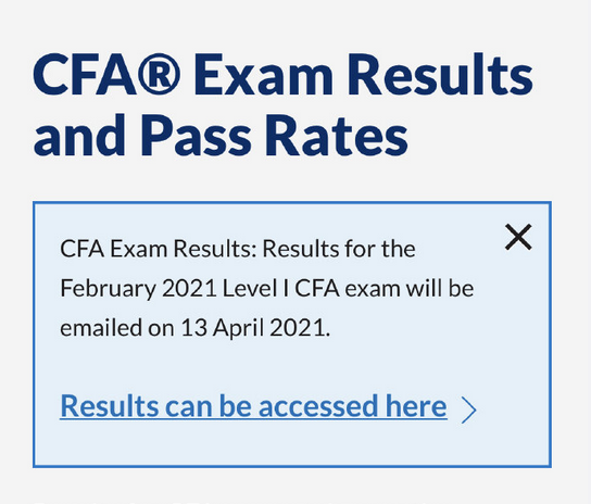 通知：北京时间4月13日晚21点2月CFA考试成绩公布！