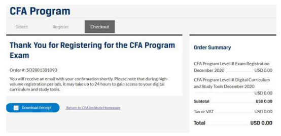 CFA延考流程