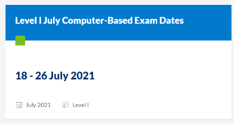 2021年7月CFA一级考试时间