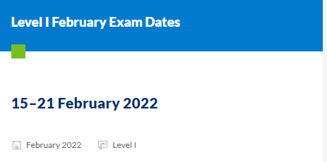 2022年2月CFA考试时间