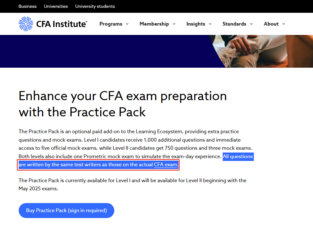 cfa practice pack