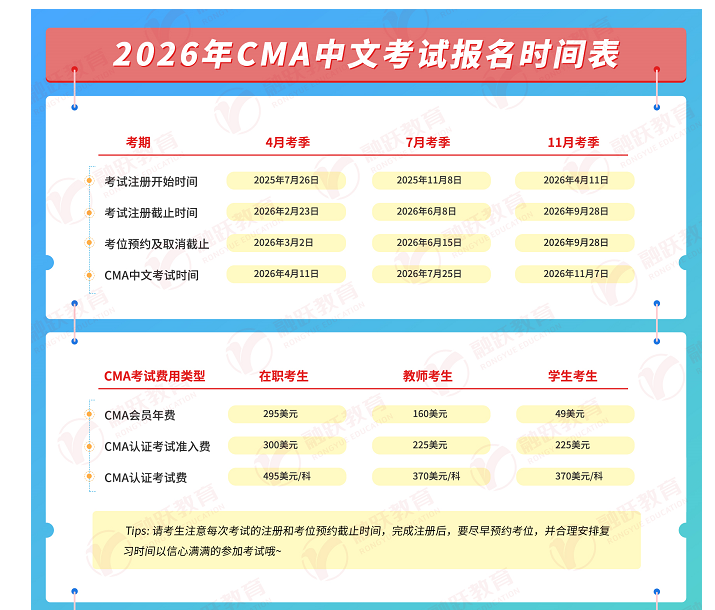 2026年CMA中文考試時間 2026年CMA中文考試時間